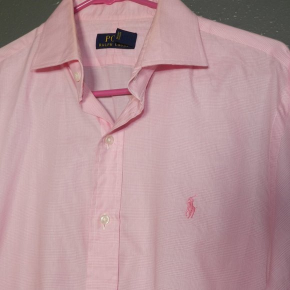 Polo Ralph Lauren Mens Pink Button Down Collared Long Sleeve Shirt Size 15 1/2 - Picture 3 of 9